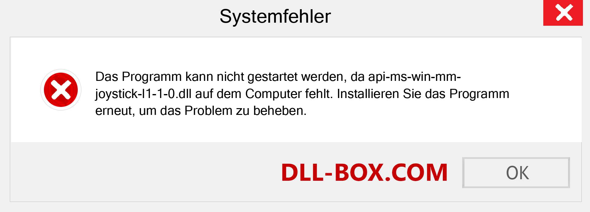 api-ms-win-mm-joystick-l1-1-0.dll-Datei fehlt?. Download für Windows 7, 8, 10 - Fix api-ms-win-mm-joystick-l1-1-0 dll Missing Error unter Windows, Fotos, Bildern