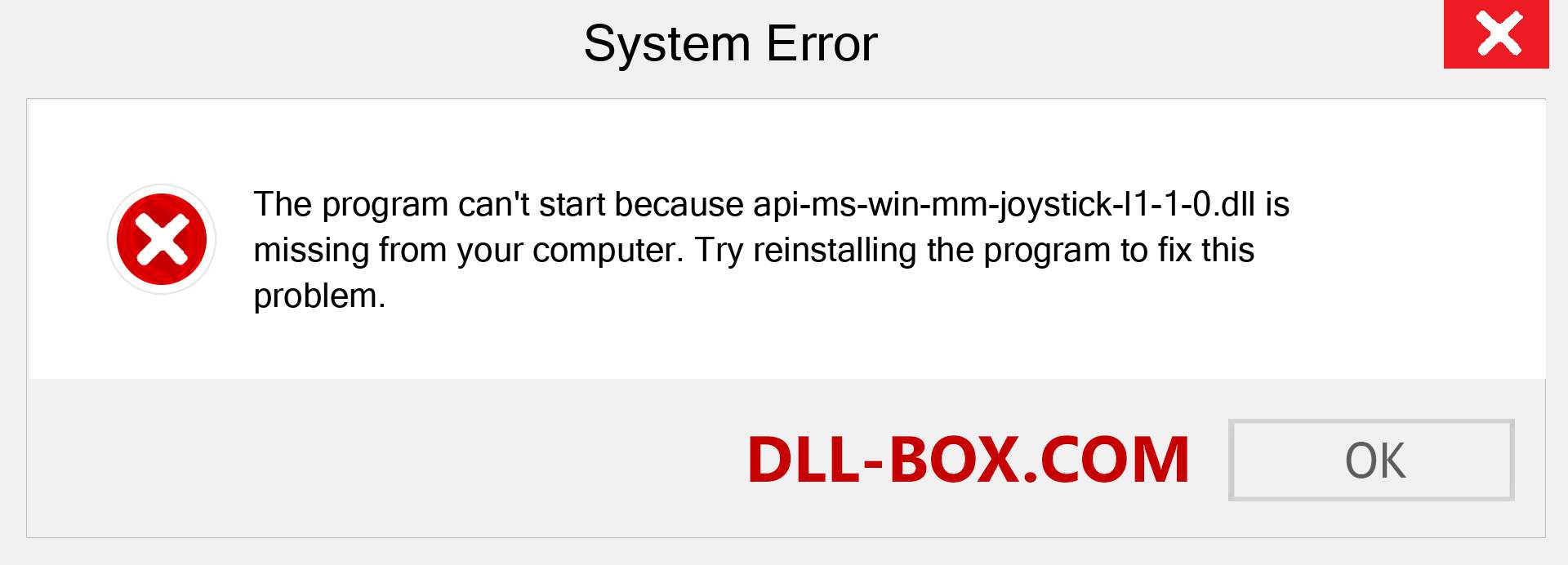  api-ms-win-mm-joystick-l1-1-0.dll file is missing?. Download for Windows 7, 8, 10 - Fix  api-ms-win-mm-joystick-l1-1-0 dll Missing Error on Windows, photos, images